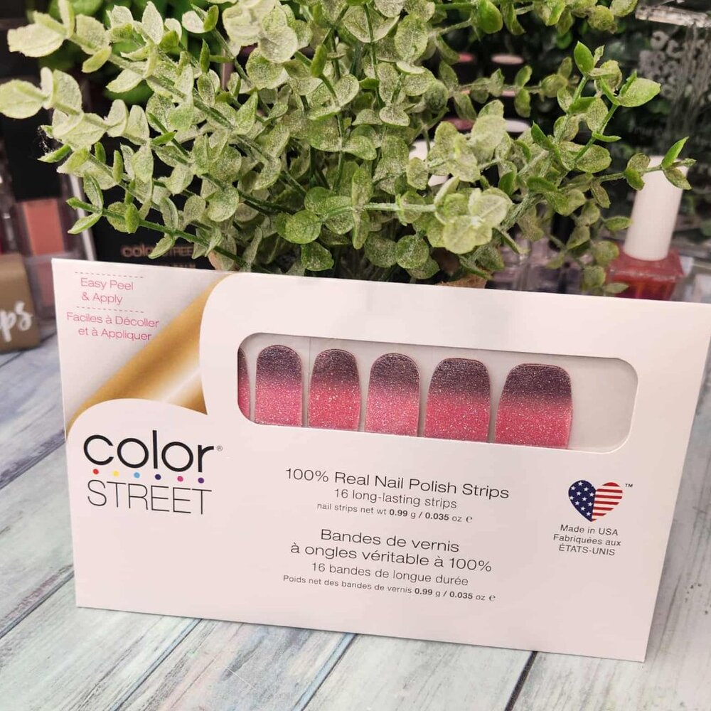 Color Street Pink Shimmer Press On Nail Designs